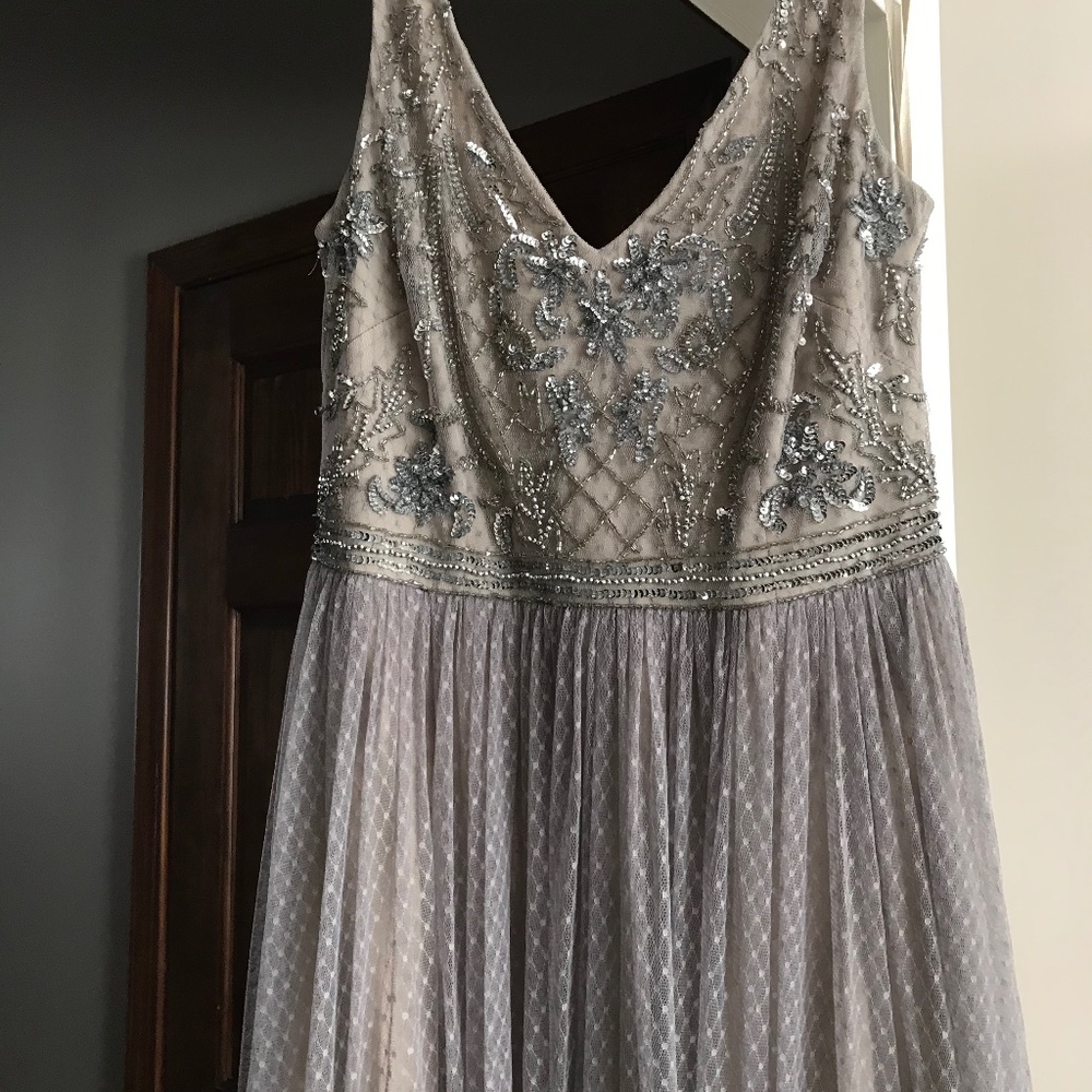 Adrianna Papell Silver Gown